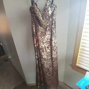 Copper prom dress